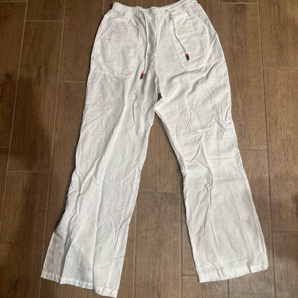 Zara Linen Blend Full Length Pants